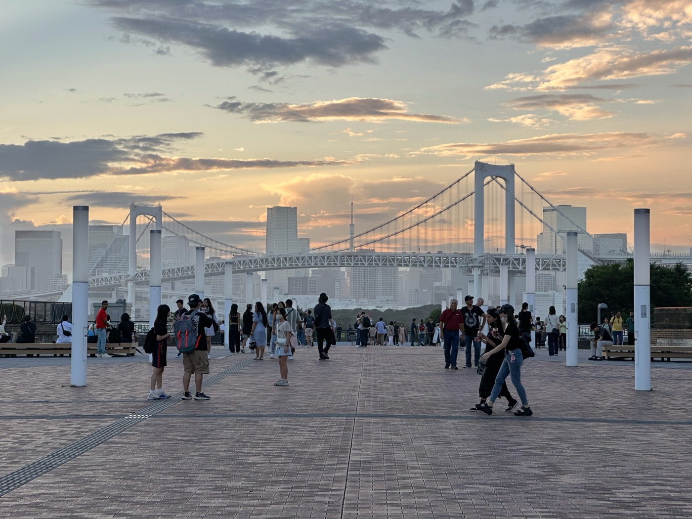 Rainbow Bridge at sunset, Tokyo