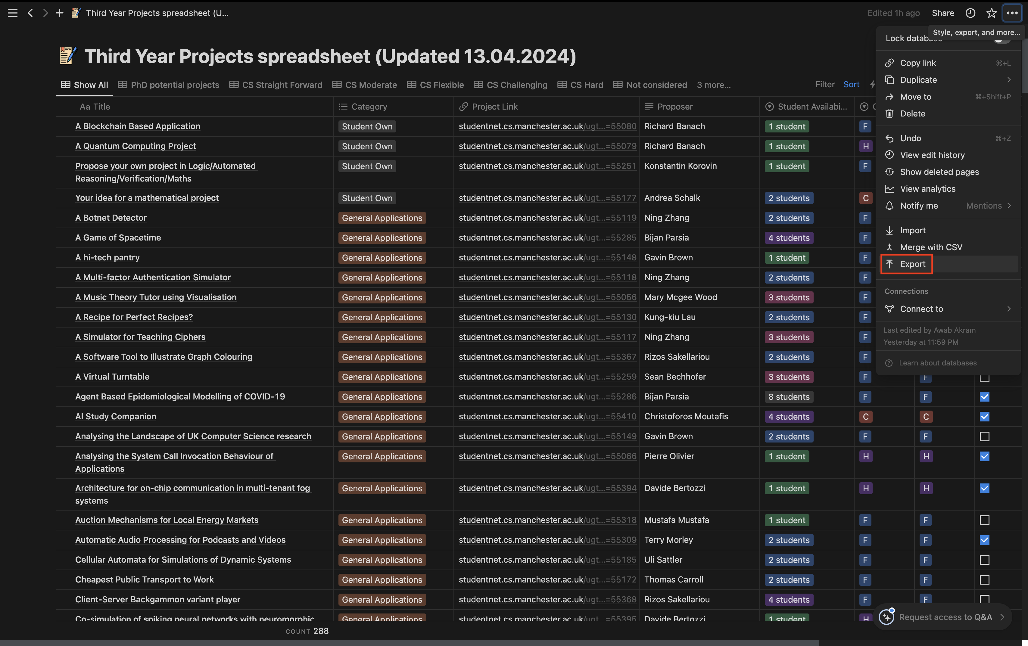 UOM Project Scraper